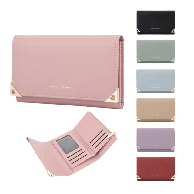 【MoodRiver】氣質款 錢包 女生 中夾 三折 皮夾 女夾 零錢包 卡夾 多色可選