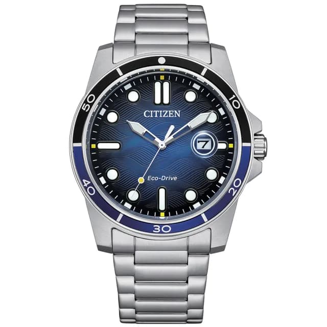 【CITIZEN 星辰】GENTS系列 水波紋 光動能腕錶 父親節 禮物 送禮 推薦(AW1810-85L)