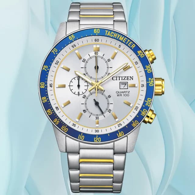 【CITIZEN 星辰】Chronograph系列 型男必備 三眼計時腕錶 七夕 情人節 送禮 推薦(AN3686-53A)