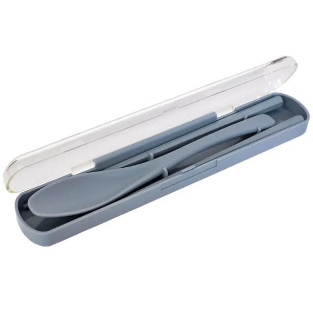 【DAIDOKORO】日本製莫蘭迪灰色頂級耐熱抗菌環保餐具組(可機洗/六角筷/抗菌加工/便攜式環保筷子湯匙)