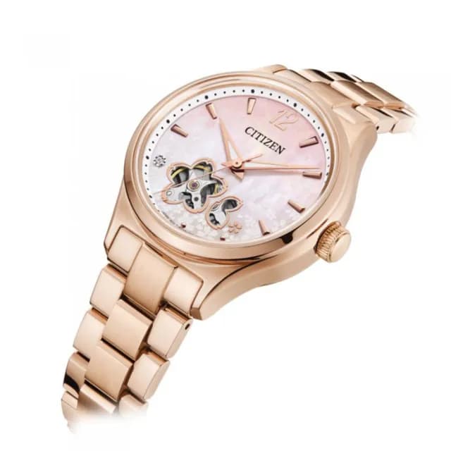 【CITIZEN 星辰】Hebe田馥甄廣告款 櫻花限定機械女錶 手錶 禮物 送禮(PC1017-61Y)