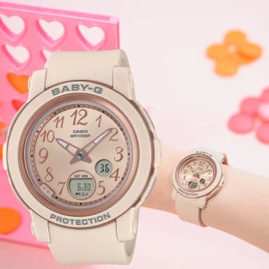 【CASIO 卡西歐】BABY-G 金屬色雙顯女錶-奶茶色 送禮 禮物 推薦(BGA-290SA-4A)