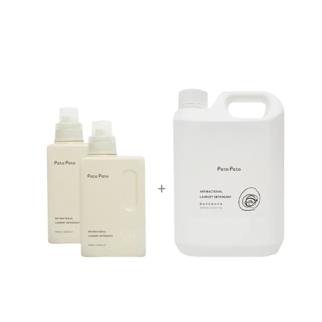 【Pato.Pato】嬰幼兒衣物清潔液1000mlｘ2瓶+2L補充瓶ｘ1瓶／共3入(獨家植物酵素萃取)