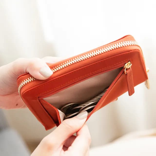 【CHENSON】雙11 尼龍10卡2鈔中夾 外側附獨立零錢袋 錢包 尼龍(W24616)