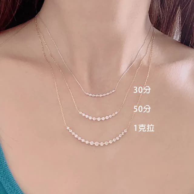 【City Diamond 引雅】18K日本天然鑽石50分微笑造型K金項鍊-三色任選(東京Yuki系列)