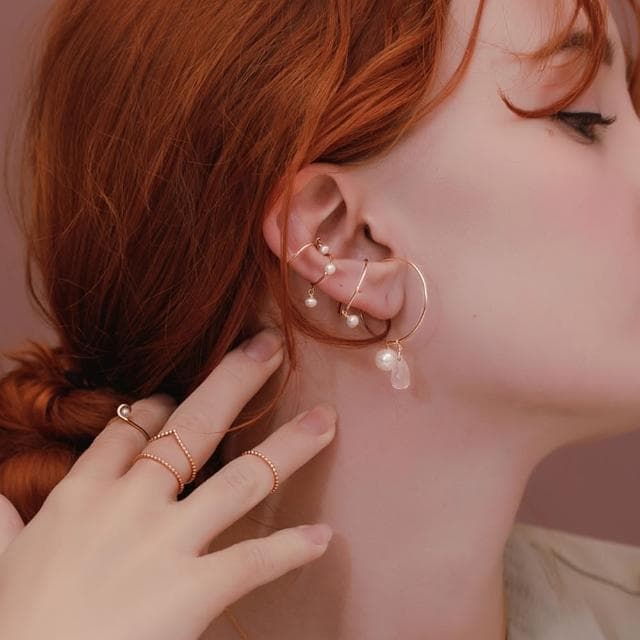【Olivia Yao Jewellery】無耳洞設計迷你愛奧尼珍珠耳夾(Mus☆e Edition)