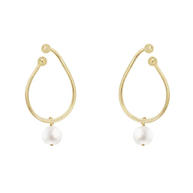 【Olivia Yao Jewellery】無耳洞設計垂墜珍珠夾式耳環/耳窩夾(Ms.Y Collection)