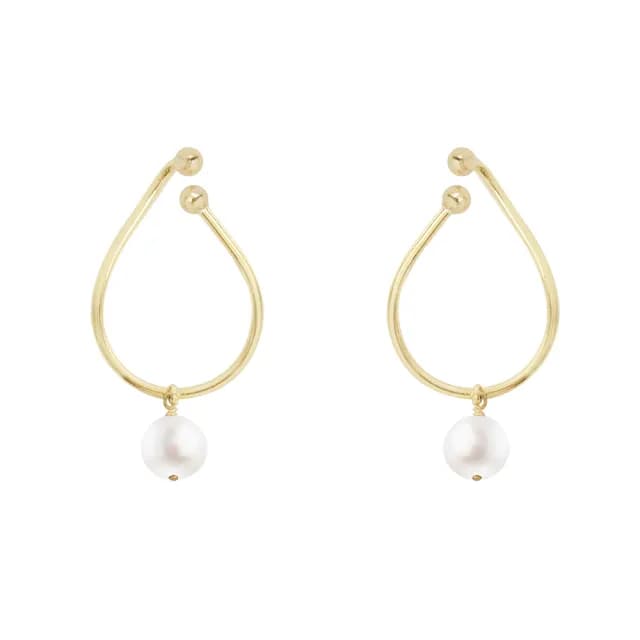 【Olivia Yao Jewellery】無耳洞設計垂墜珍珠夾式耳環/耳窩夾(Ms.Y Collection)