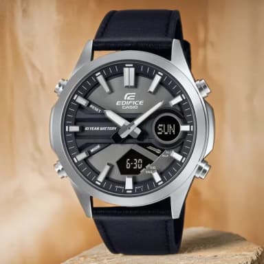 【CASIO 卡西歐】EDIFICE 10年電力運動計時手錶 送禮 禮物 推薦(EFV-C120L-8A)