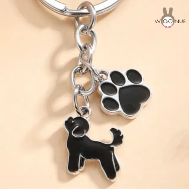【WOONUE】高品質貴賓狗動物鑰匙圈扣(兒童情人節朋友女兒老婆愛狗婚禮小物生日禮物)