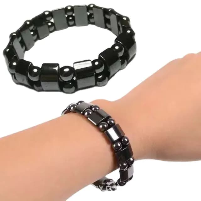 【幸運能量】天然黑膽石雙排手鍊(磁力手環 磁場 防水 能量手環 磁石 保健 配飾 飾品 父親節 健康)