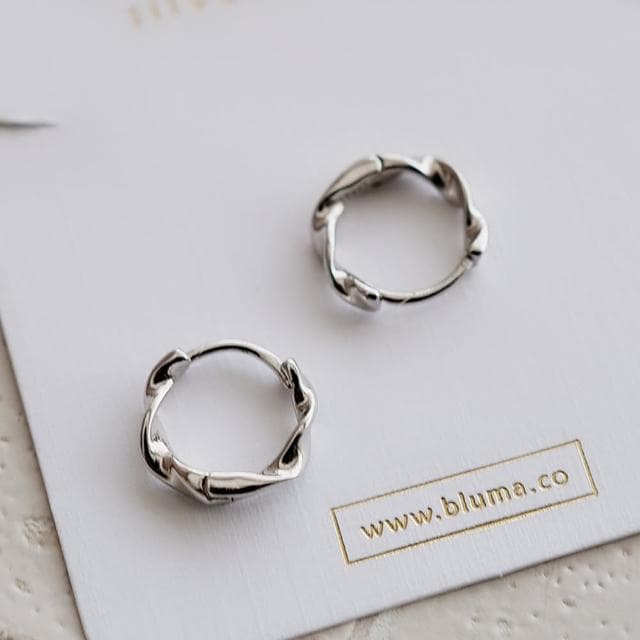 【BLUMA】男生耳環 中性圓圈耳環 佛羅倫斯圓圈純銀耳環(個性 易扣式 簡約 復古 男生禮物 )
