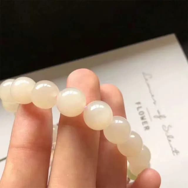 【LEEHER】手鍊串珠 煙紫色手鍊 招財手鍊 和田玉手串 送女友 送閨蜜 禮物 玉手鍊 佛珠手鍊 和田