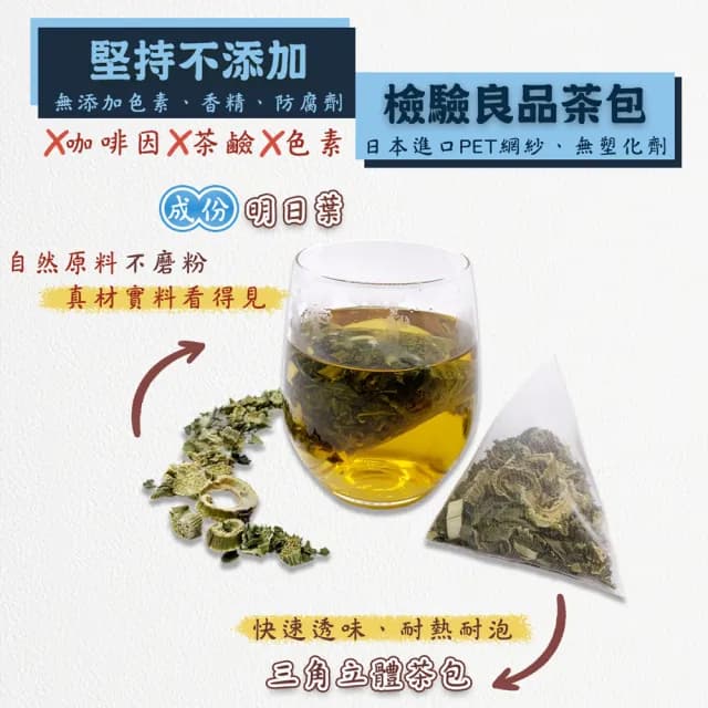 【蔘大王】去糖明日葉茶包X1組（3gX10入/組）(無咖啡因 海人蔘去油解膩 退火穩當 糖友適用款)