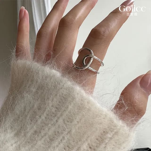 【Gulicc】戒指 寬版設計 時尚個性 雙戒組(雙11 聖誕節 生日 造型戒 食指戒 尾戒 禮物)