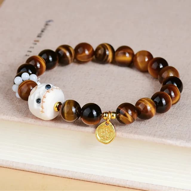 【MoonDy】雙11 手串 手鍊 虎眼石手串 黃虎眼 可愛手鍊 消除負能量 生日禮物 天然石英石 招財手