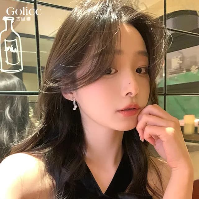 【Golicc】耳環 氣質清新 簡約 珍珠耳環(雙11 聖誕節 生日 飾品 耳釘 耳飾 耳墜 禮物)