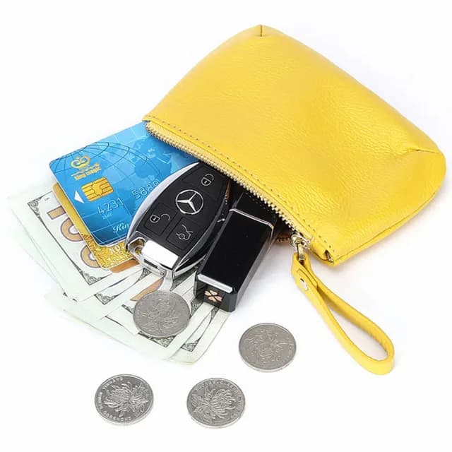 【LEESA】雙11 頂級軟牛皮\錢包\牛皮錢包\拉鍊小錢包\鑰匙扣\零錢包\錢包\拉鍊錢包\牛