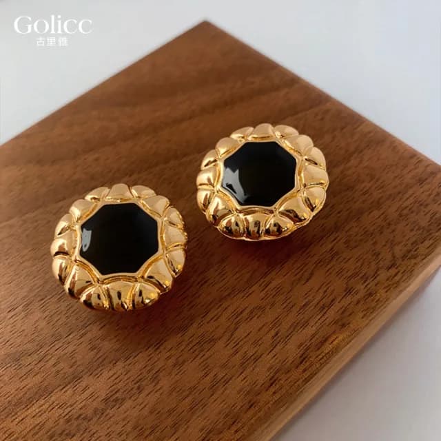 【Golicc】耳環 輕奢 宮廷風 流金系列(99購物限定 生日 飾品 耳釘 耳飾 耳墜 禮物)