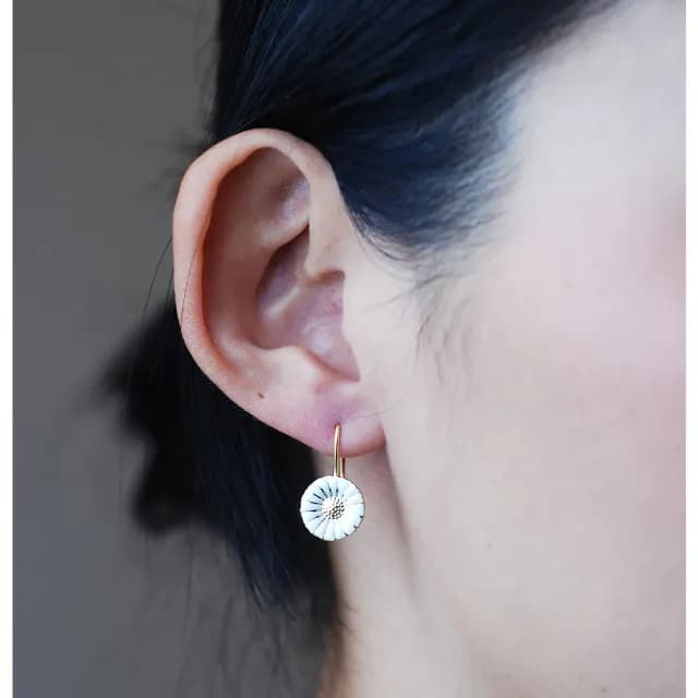 【Georg Jensen 喬治傑生】Daisy 小雛菊鍍金11mm針式耳環