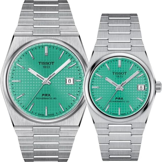 【TISSOT 天梭 官方授權】PRX 機械錶 對錶 情侶手錶 禮物(T1374071109101+T1372071109101)