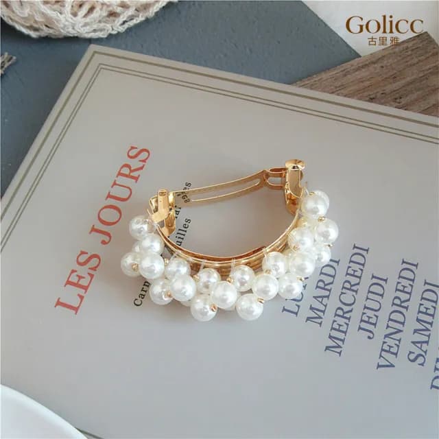 【Gulicc】髮夾 韓版珍珠 馬尾夾(雙11 聖誕節 生日 髮飾 頭飾 鯊魚夾 抓夾 禮物)