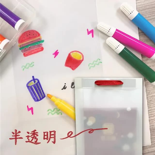 【CLEAN 克林】瞇瞇兔 DIY創意繪圖半透明提袋(禮物袋 禮品袋 手提紙袋 提袋 裝飾 繽紛可愛 特別 禮物包裝)