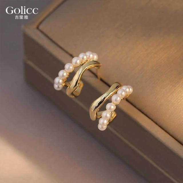 【Golicc】耳環 精緻典雅 珍珠 氣質耳環(母親節 生日 情人節 飾品 耳釘 耳飾 耳墜 禮物)