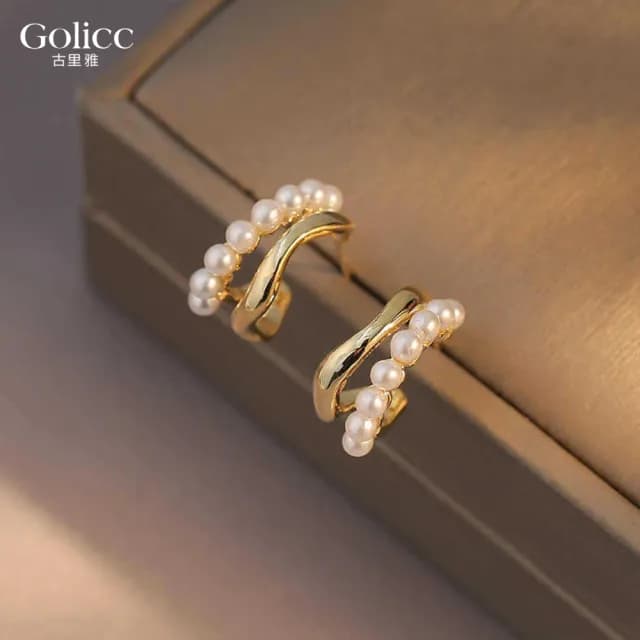 【Golicc】耳環 精緻典雅 珍珠 氣質耳環(七夕 情人節 生日 飾品 耳釘 耳飾 耳墜 禮物)