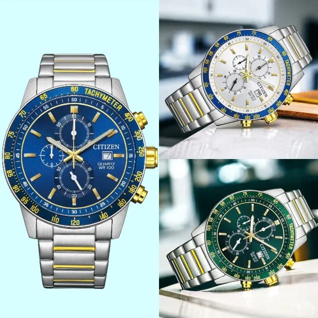 【CITIZEN 星辰】三眼計時 手錶 男錶 指針錶 禮物 推薦(AN3684-59L.AN3686-53A.AN3689-55X)