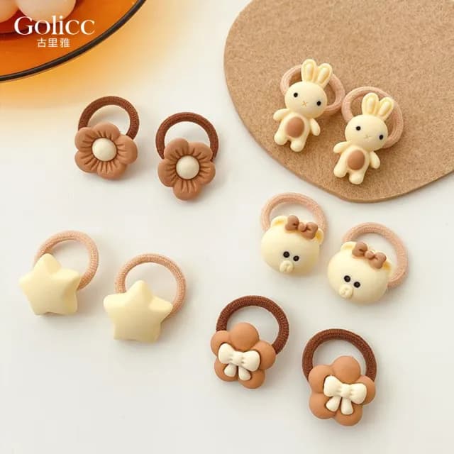 【Golicc】髮圈 小女孩 俏皮啾啾拇指髮圈(七夕 情人節 生日 髮飾 頭飾 大腸圈 髮夾 禮物)