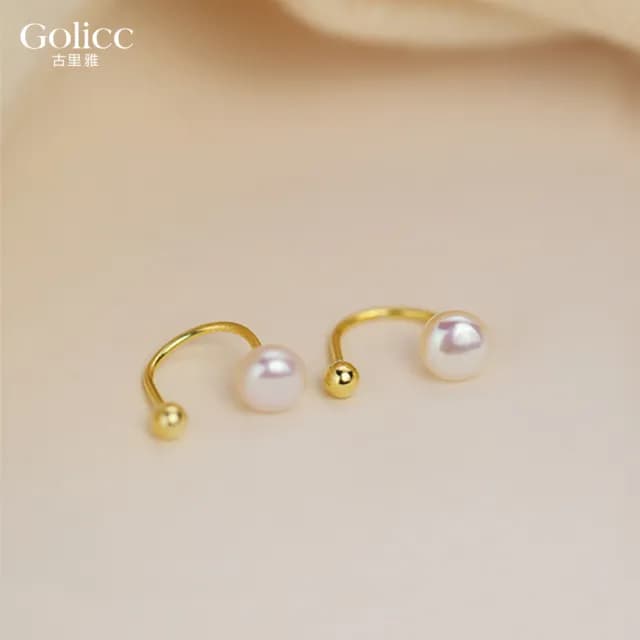 【Golicc】耳環 韓版 簡約 珍珠(99購物限定 生日 飾品 耳釘 耳飾 耳墜 禮物)