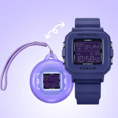 【CASIO 卡西歐】BABY-G 30週年手錶和錶殼吊飾套組 女錶 送禮 禮物 推薦(BGD-10K-2)