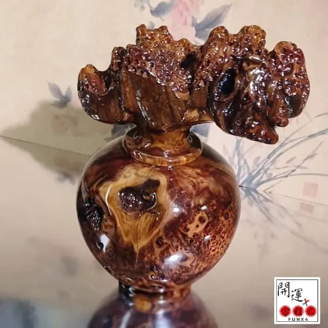 【開運方程式】梢楠發財樹珍藏款滿瘤花(手工精雕 木雕 招財開運擺件 陽宅風水/入厝禮)