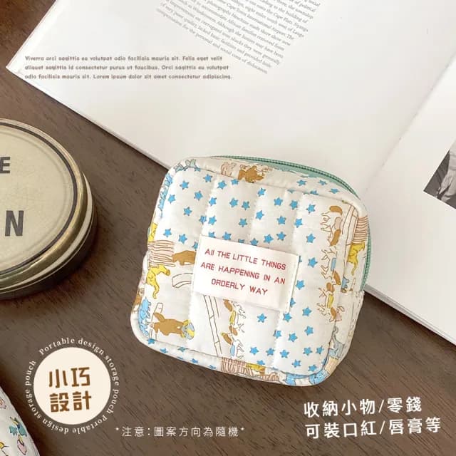 【質感小包】情人節禮物 文青復古印花布標收納包(便攜 大容量 生理包 盥洗包 零錢包 補妝包 化