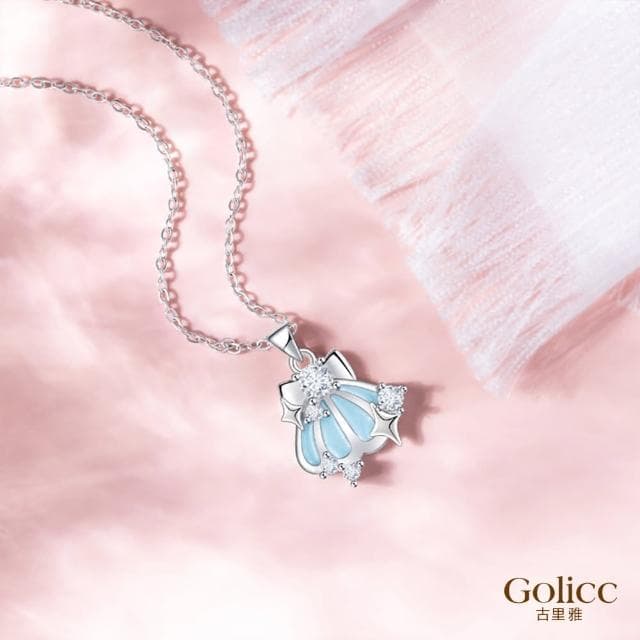 【Golicc】項鍊 夏日海風 藍色貝殼(母親節 生日 情人節 鎖骨鍊 項鍊 飾品 禮物)
