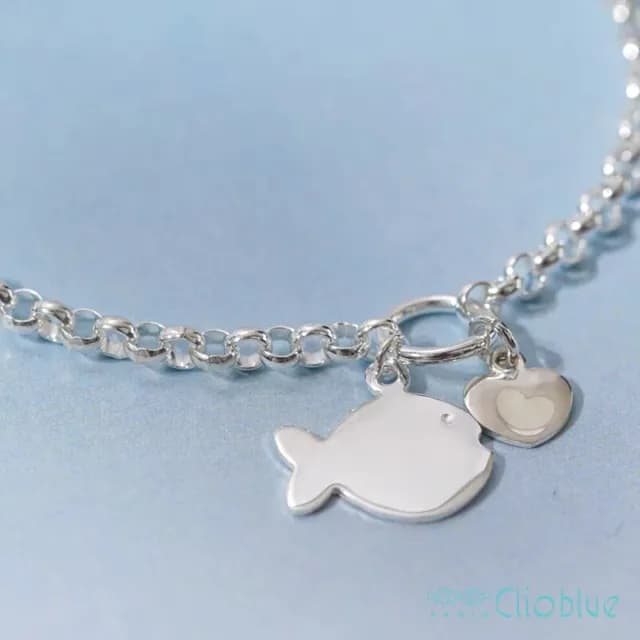 【Clio Blue】放閃魚純銀手鍊 925純銀手鍊 愛心手鍊 小魚手鍊 雙魚(法國巴黎品牌/925純銀)