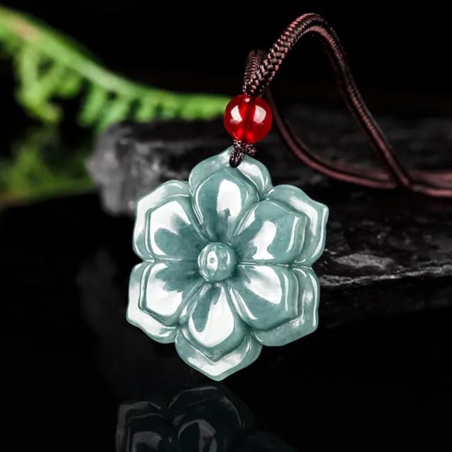 【Paiya 派亞】a貨翡翠藍水桃花吊墜糯種玉石男女款挂件玉墜(過節送禮/交換禮物)