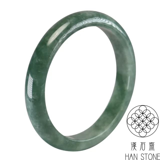 【漢石齋】情人節禮物 天然翡翠A貨 大手圍手鐲玉鐲 飄花種(版寬12mm以上)