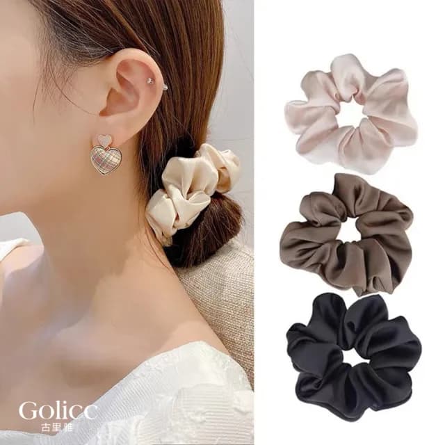 【Gulicc】髮圈 夏季新款 氣質莫蘭迪 2入(雙11 聖誕節 生日 髮飾 頭飾 大腸圈 髮夾 禮物)