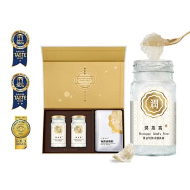 【潤燕窩】黃金特潤冰糖燕窩2入+極潤滴雞精6入 雙饗禮盒(燕窩、滴雞精、禮盒、養生、送禮推薦、母親節送禮)