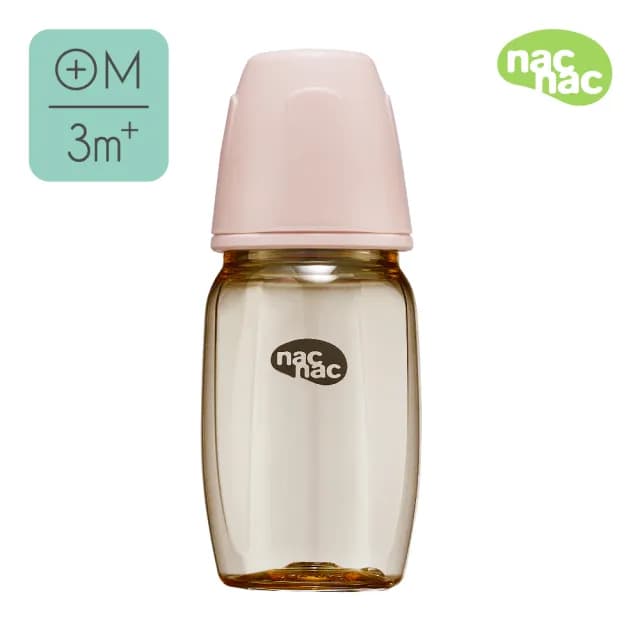 【nac nac】妍心35%金菱防脹氣PPSU寬口奶瓶 270ml(經典2入組/新生兒適用)