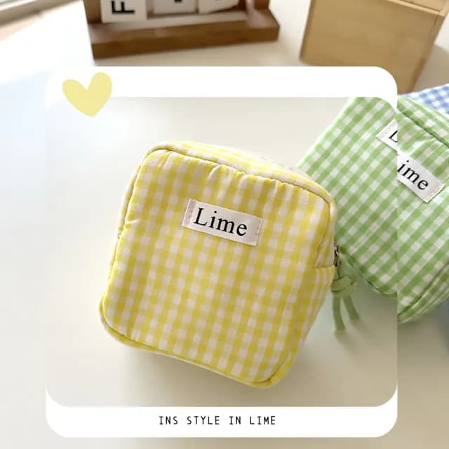 【檸檬收納】雙11 韓系清新黃收納小化妝包(隨身小包包 文具收納袋 盥洗包 零錢包 小物 鑰