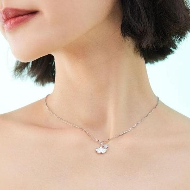仙氣暈彩杏花鎖骨項鍊(項鍊 首飾飾品 生日禮物 情人節)
