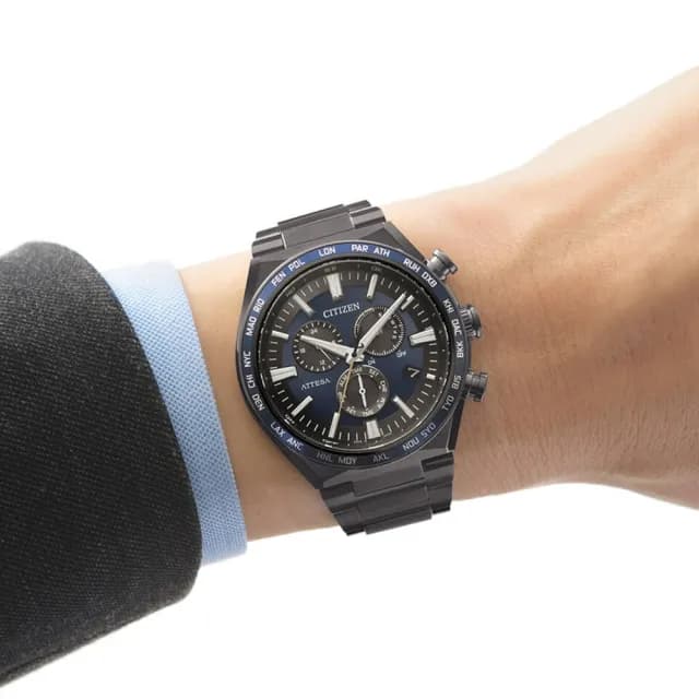 【CITIZEN 星辰】官方授權 光動能鈦金屬 萬年曆電波錶 41.1mm(CB5967-66L 禮物推薦)