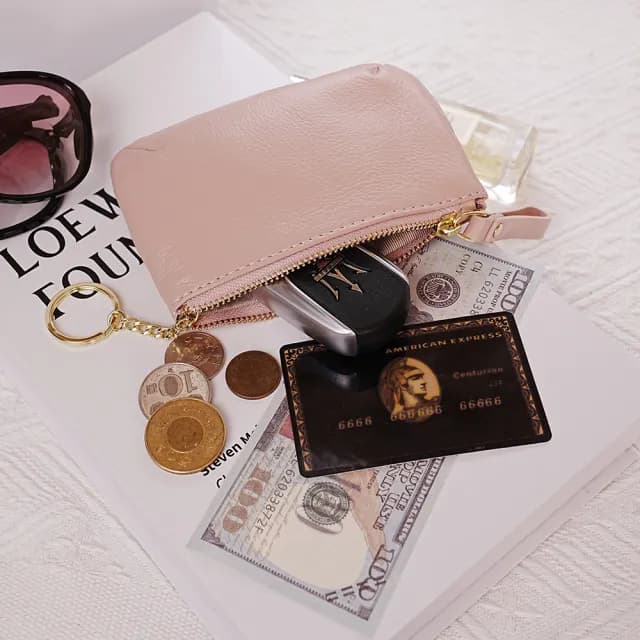 【MoonDy】雙11 包包 牛皮皮包 錢包 拉鍊錢包 零錢包 真皮包包 錢包 牛皮錢包 拉鍊小錢包 零錢
