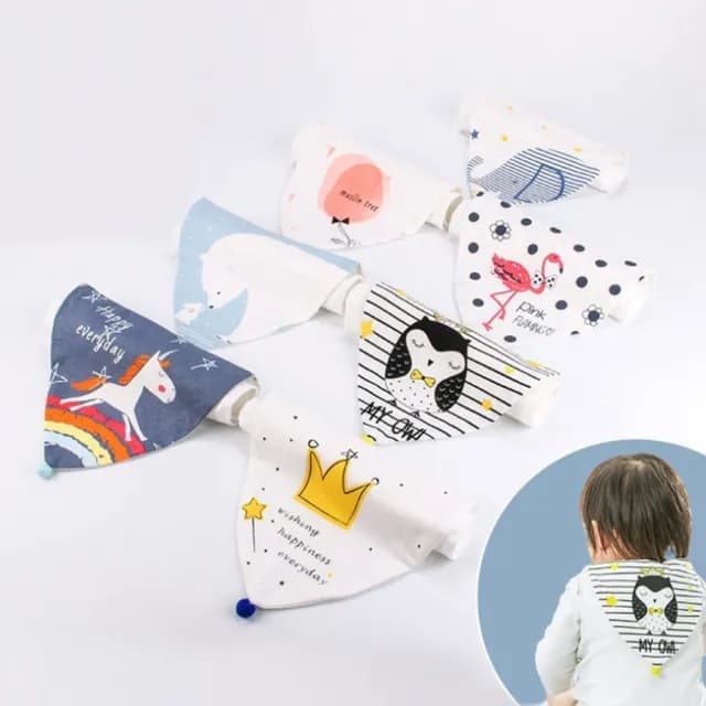 【橘魔法】球球紗布純棉墊背口水巾(吸汗巾 手帕 小方巾 兒童 童裝)