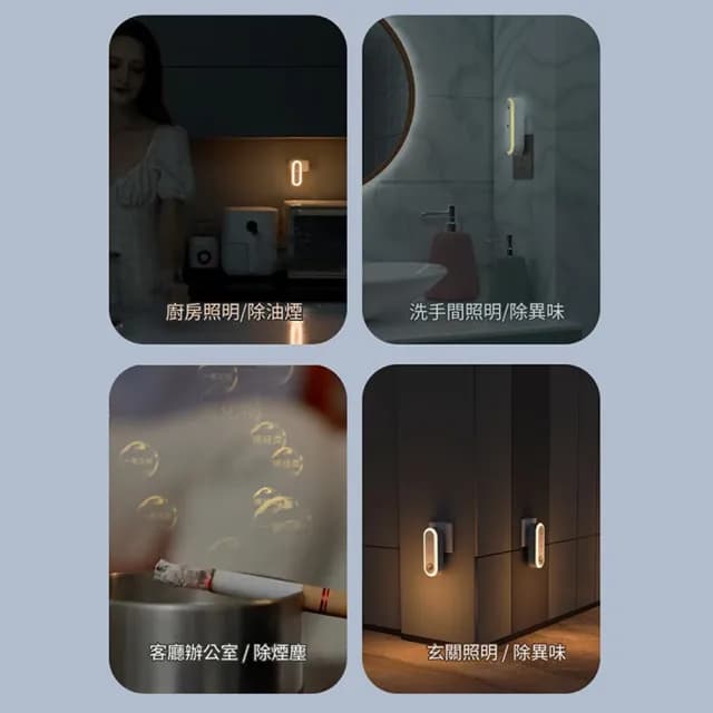 【YOGMEDI】二合一空氣淨化器+小夜燈(LED智慧感應負離子 除甲醛)