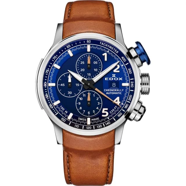 【EDOX 伊度】全球限量 BMW M MOTORSPORT 官方三眼計時賽車手錶 送禮 禮物 推薦(E01129.TBUCBR.BUBR)