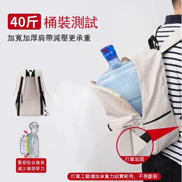 【Janyo】父親節禮物 日系大容量雙肩包 國中學生書包 簡約休閒後背包 旅行背包 交換禮物(無掛件)